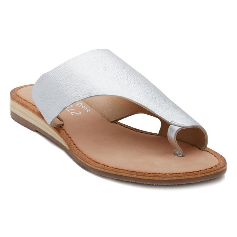 Coconuts by Matisse Whitney Leather Silver Metallic Sandals